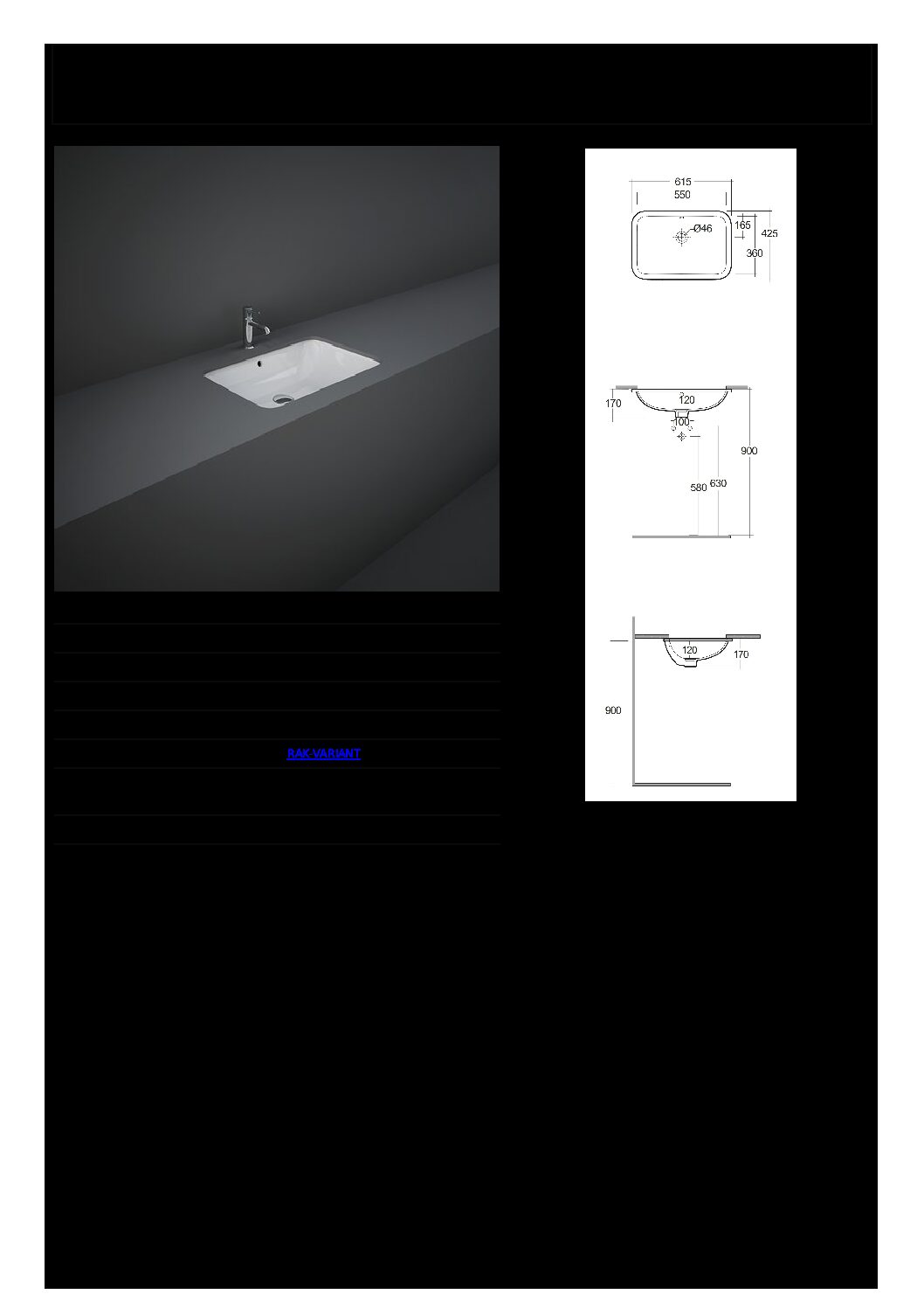 RAK-VARIANT - Under Counter Basin 550x360 - Image 2