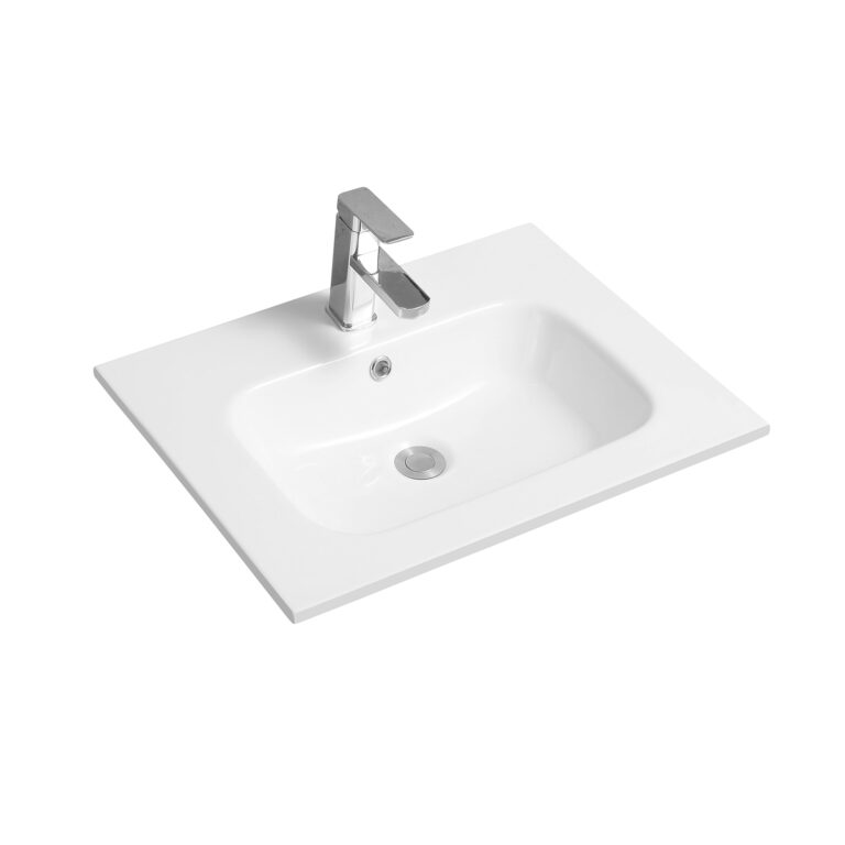 Thin-Edge 4010 Ceramic 61cm Inset Basin with Oval Bowl