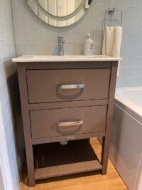 Norton Painted Slimline Vanity Unit | Fitted with Modern Inset Ceramic Basin