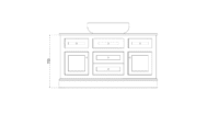 Hampton Large Single Vanity Unit | Countertop Basin