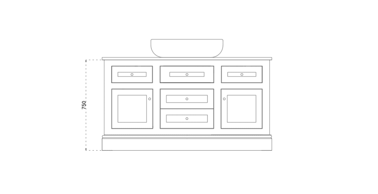 Hampton Large Single Vanity Unit | Countertop Basin
