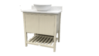 Lisbon Slatted Vanity Unit | Sit On Basin
