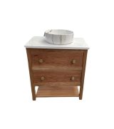 Norton Reeded Oak Vanity Unit | Single Sit On Basin