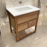 Norton Reeded Oak Vanity Unit | Single Under mounted Basin