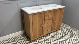 Oak double vanity unit