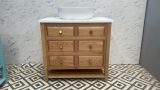 Chelmsford Oak Vanity Unit | Single Sit On Basin