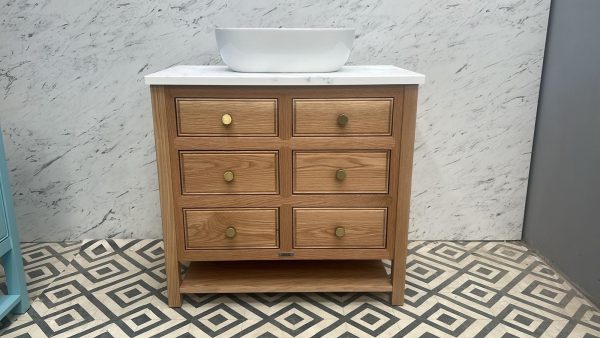 Chelmsford Oak Vanity Unit | Single Sit On Basin
