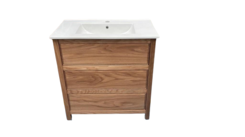 Norton Oak Chest vanity unit with inset ceramic basin
