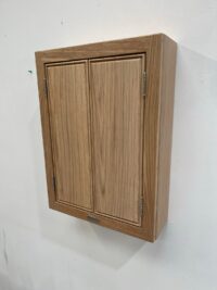 Oak wall-hung bathroom storage cabinet