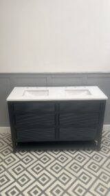 Chelmsford Reeded Painted Large Vanity Unit | Double Undermounted Basin