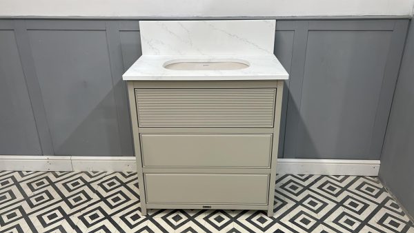 Bailey Single Chest Vanity Unit | Reeded Drawer | Undermounted Basin