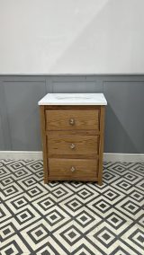 Norton Oak Chest Vanity Unit | Under mounted Basin