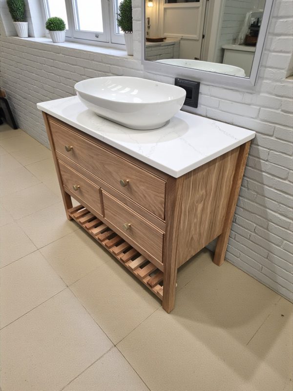 Norton Oak Vanity Unit | Single Sit On Basin