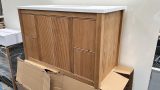 Charlton Wall Hung Reeded Oak Large Vanity Unit | Single Undermounted Basin
