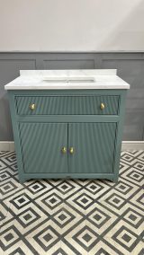 Kendal Reeded Vanity unit with single undermounted basin