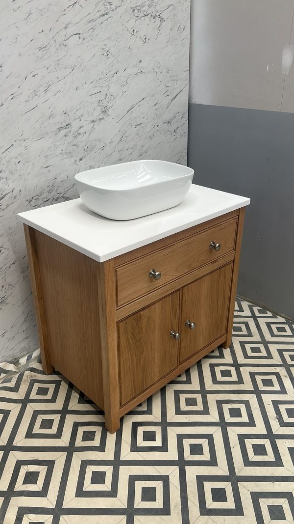 Kendal Oak Vanity cabinet  | Single Sit On Basin