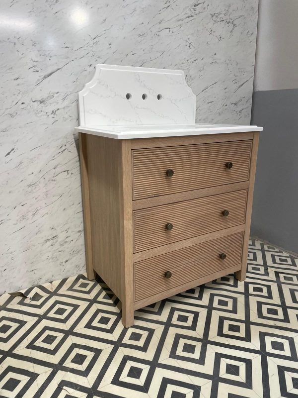 Norton Chest Reeded Oak Vanity Unit | Single Undermounted Basin