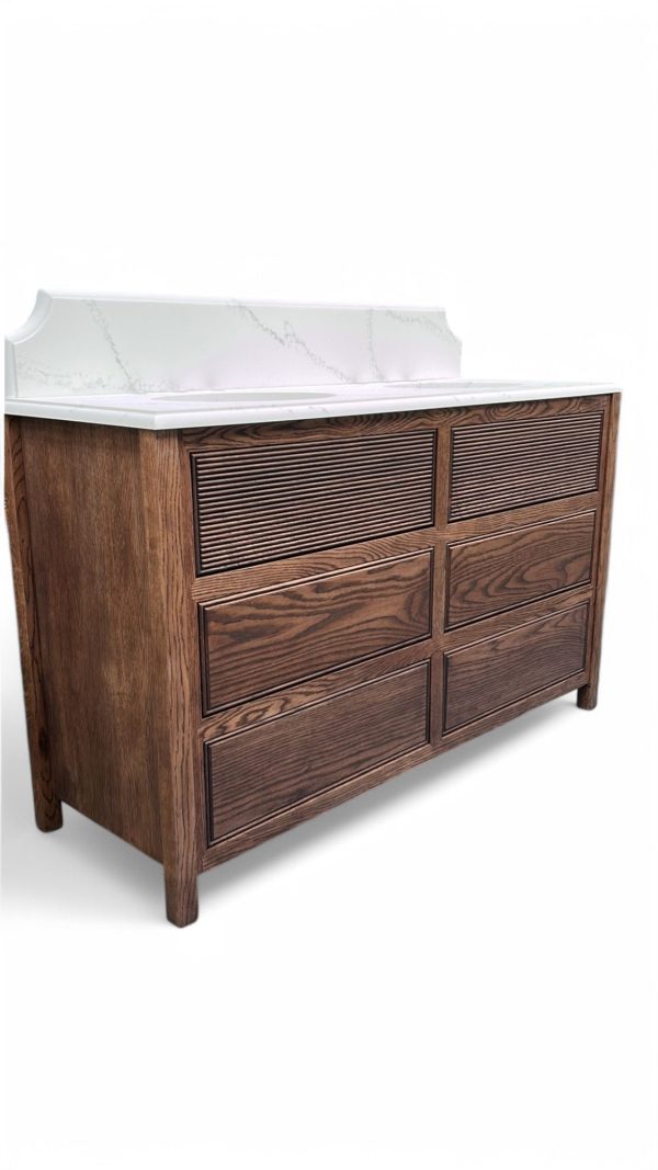Dorset Chest Oak Vanity Cabinet | Double Undermount Basins |