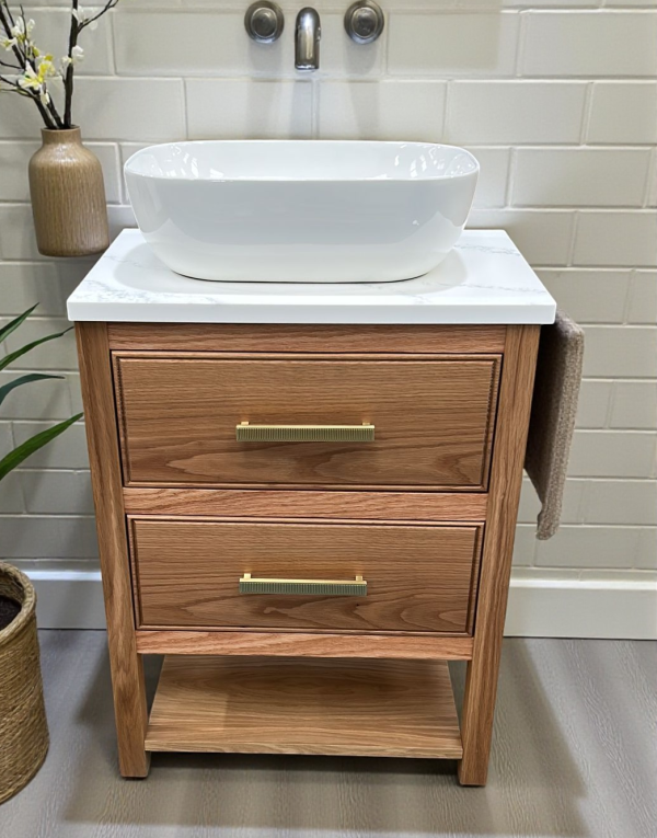 Norton Oak Vanity Unit | Single Sit On Basin