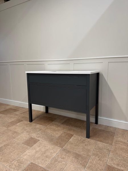 Boston Vanity Unit | 1100mm Wide with Single Undermount Basin | Railings  | Carrara Top - in stock