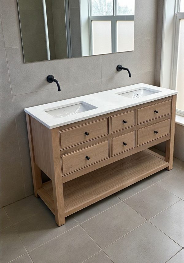Catania Oak Vanity Unit | Double Undermounted Basin